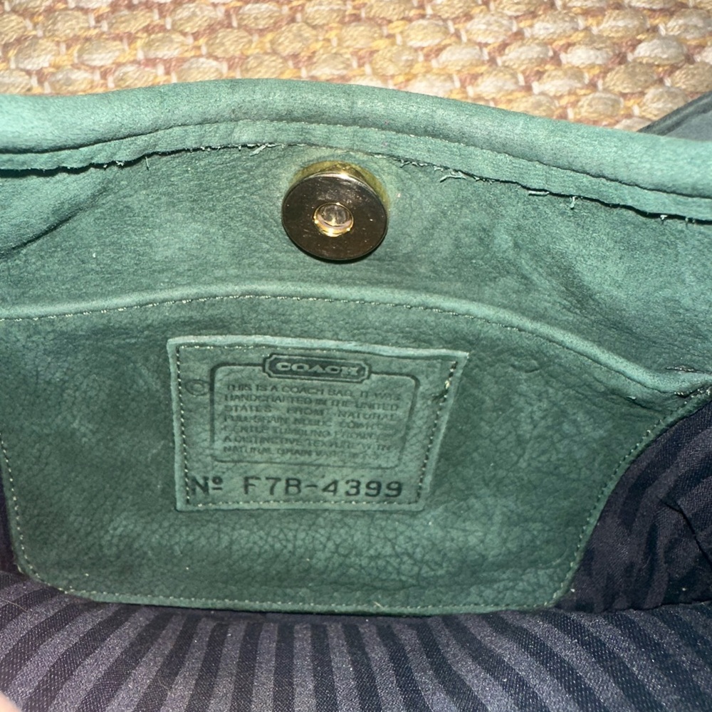 Vintage Coach Ergo Nubuck Suede Spruce Green Handbag Made in USA 4399 Hobo Purse - Picture 8 of 8